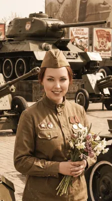 Девушка с букетом
