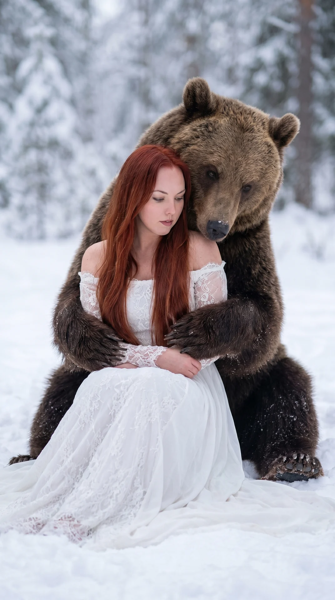 Медведь обнимает