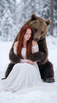 Медведь обнимает