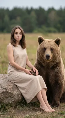 За лапу держит