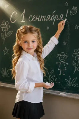 «С 1 сентября!» мелом на доске