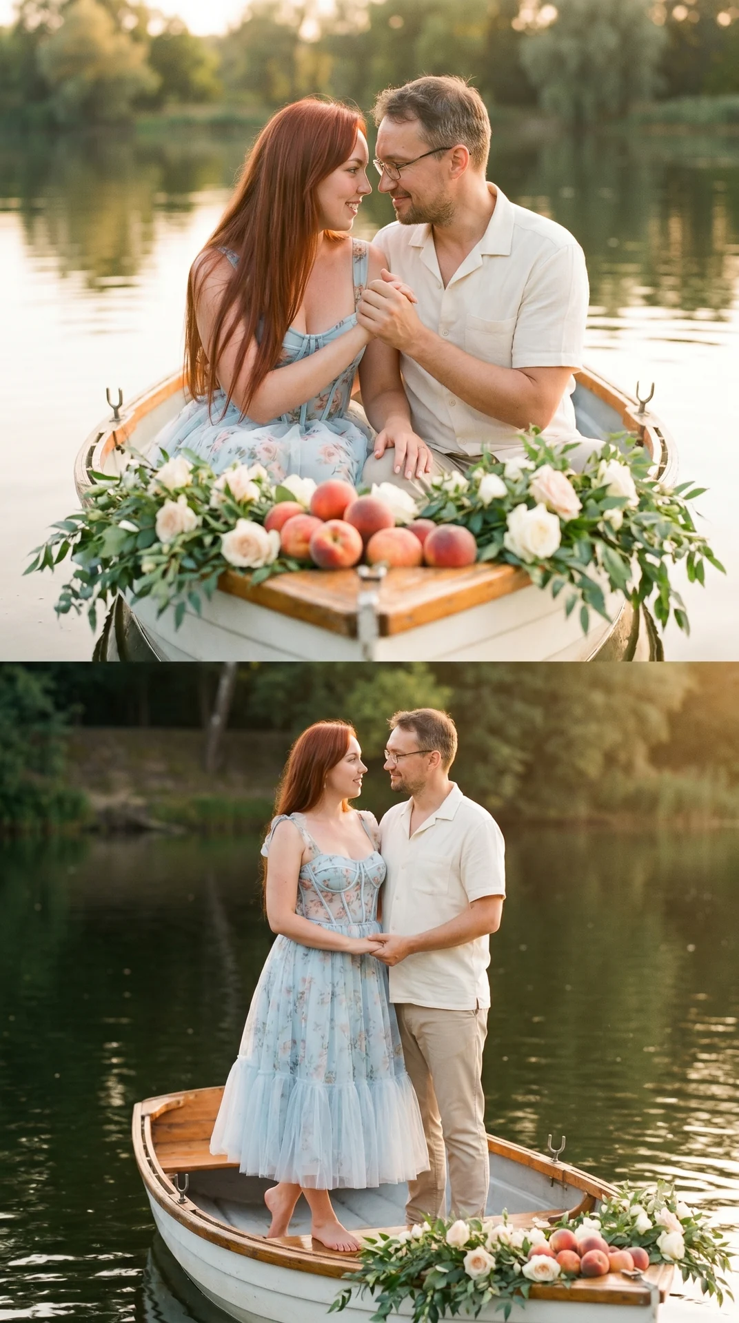 Вместе на лодке (2 фото)
