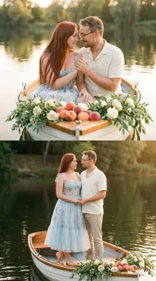 Вместе на лодке (2 фото)