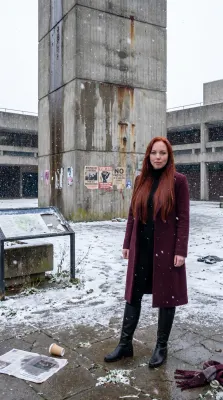 Бургундское пальто на гражданской площади
