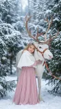 Детская зимняя фотосессия с животным — фото 3